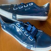 Scarpe sneakers tipo converse blu pelle 42