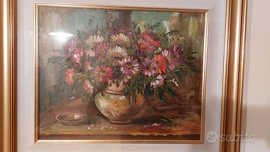 Dipinto Olio "fiori" di Molteni