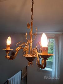 Lampadario foglia oro