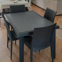 Tavolo  e 4 sedie in PVC da giardino