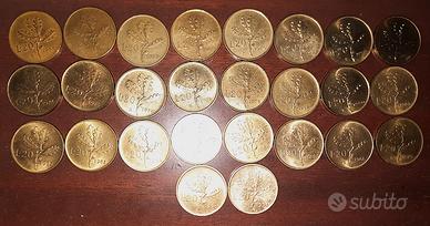 Monete 20 lire Repubblica 1957-1991 lotto 26 pezzi