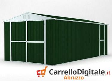 Box garage auto in Acciaio 327x611 verde scuro
