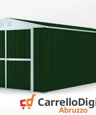Box garage auto in Acciaio 327x611 verde scuro