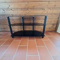 Porta Tv Vetro Acciaio.