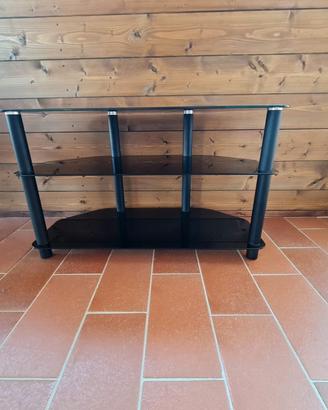 Porta Tv Vetro Acciaio.
