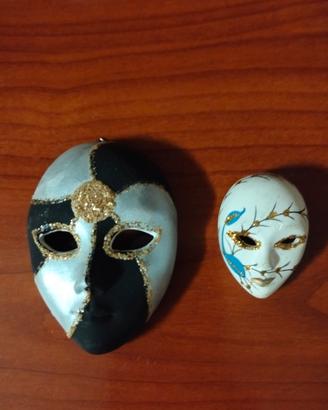 Coppia di Maschere Veneziane Artigianali - Ceramic