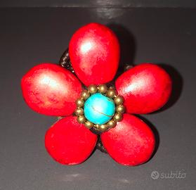 Anello Fiore Rosso
