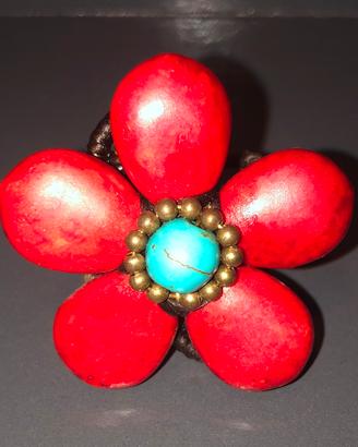 Anello Fiore Rosso