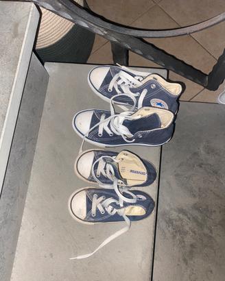 2 paia di converse all stars blu