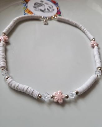 Collana di perline e ceramica smaltata