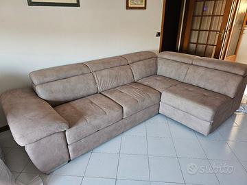 Divano letto angolare tortora