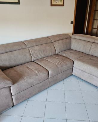 Divano letto angolare tortora