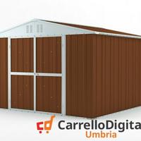 Box struttura lamiera Acciaio 327x307 legno scuro