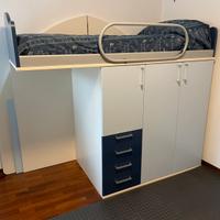 Cameretta con Armadio e Scala Contenitore