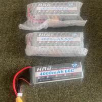 Tre batterie ai polimeri di litio 4Ah, 22,5v