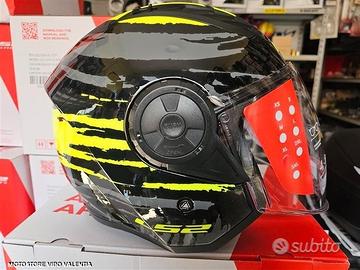 Casco jet ls2 airflow 2 brush black h-v yellow