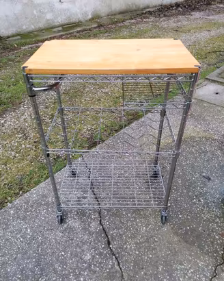 Carrellino cucina portabottiglie filocromo