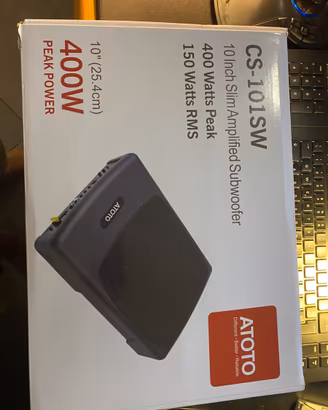 ATOTO CS-101SW Subwoofer Amplificato 10” 150W