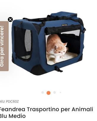trasportino cani e gatti morbido Feandrea 60x42x42