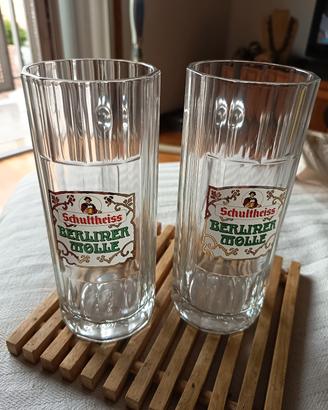 Set 2 Bicchieri Birra Schultheiss vintage