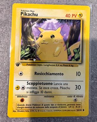 Pikachu set base prima edizione ITA