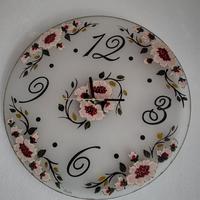 orologio da parete in vetro dipinto a mano