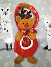 Peluche renna di Natale con scomparto