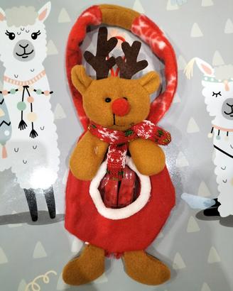Peluche renna di Natale con scomparto
