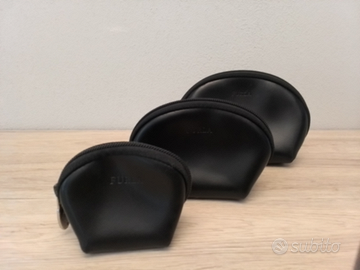 Furla tris pochette in pelle nera