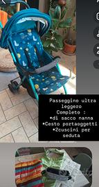 passeggino chicco ultraleggero+cesto portaoggetti 