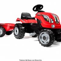 Trattore GM rosso con rimorchio Smoby