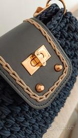 Borsa uncinetto nuova blu