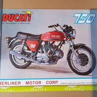 Ducati 750 GT USA anni 70 manifesto poster epoca