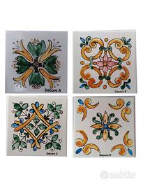 Piastrelle siciliane 10x10 decorate a mano.