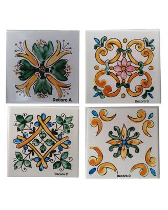 Piastrelle siciliane 10x10 decorate a mano.