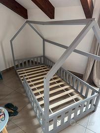 Letto 90x200 a casetta + materasso