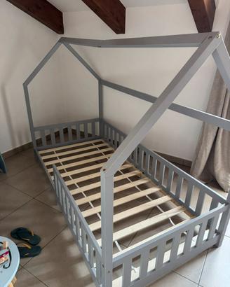 Letto 90x200 a casetta + materasso