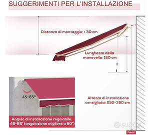 Tenda da sole per esterno a bracci - NUOVA