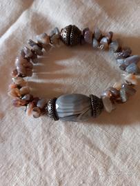 Bracciale  artigianale in Agata chiusura magnetica