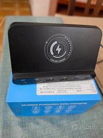 Caricatore 160W 6 Porte USB + Ricarica Wireless