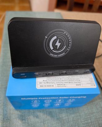 Caricatore 160W 6 Porte USB + Ricarica Wireless