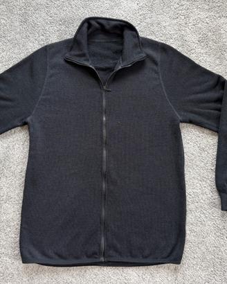 Cardigan/maglione con cerniera - 70% lana - nero