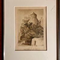 CASTELBELLO: antico acquerello anno 1882