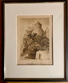 CASTELBELLO: antico acquerello anno 1882