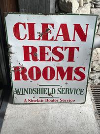 Insegna smalatata bifacciale americana Sinclair