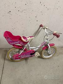 Bici da bimba 14 pollici, con rotelle