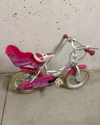 Bici da bimba 14 pollici, con rotelle