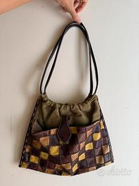 Borsa Artigianale in Pelle Intrecciata Multicolor