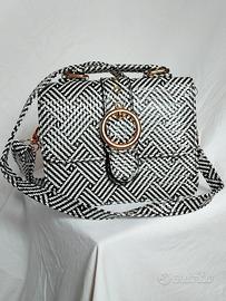 👜 Borsa a tracolla Geometrica Bianco e nero