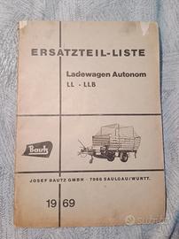 Catalogo ricambi auto caricante fieno traino Bautz